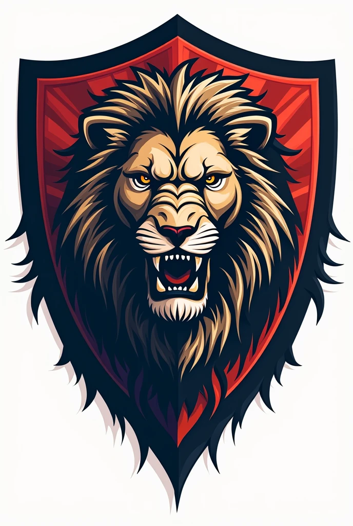 Make a shield for a football team, the shield has a lion, I want it to be a drawing