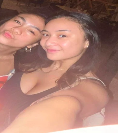 there are two women taking a selfie together in a bar, posing together in bra, 2 , 2, leaked photo, 2 , 1, older sister vibes, she is about 20 years old, she is about 2 0 years old, 2 , 2 , leaked image, Big , huge , from above, major cleavage, cleavage showing, deep cleavage, low cut shirt, huge 