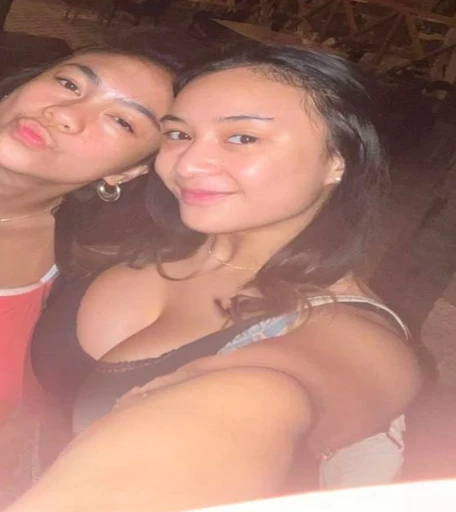 there are two women taking a selfie together in a bar, posing together in bra, 2 , 2, leaked photo, 2 , 1, older sister vibes, she is about 20 years old, she is about 2 0 years old, 2 , 2 , leaked image, Big tits, huge tits, from above, major cleavage, cleavage showing, deep cleavage, low cut shirt, huge tits