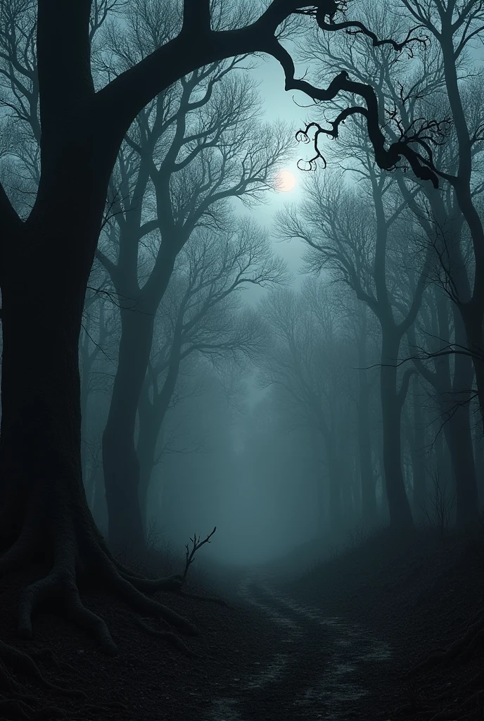 Evening dark nature photography in gothic style 