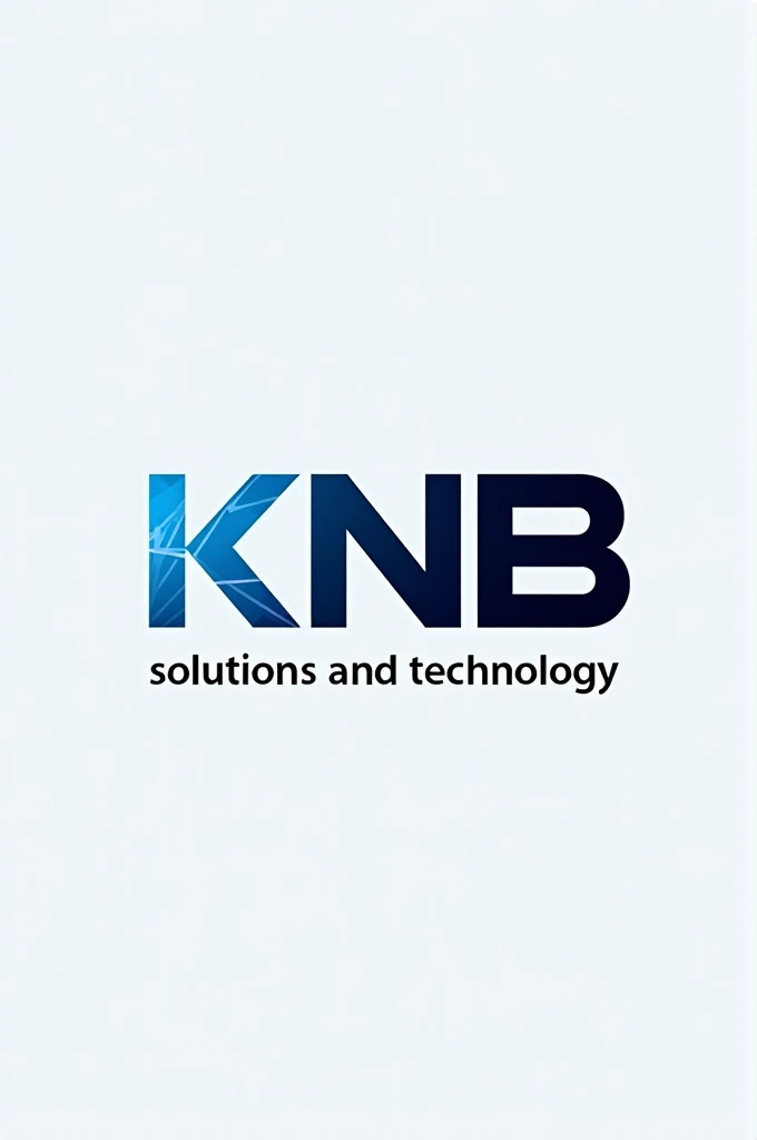 Create a modern logo for a technology company in the telecommunications industry, with the acronym KNB, and below the acronym the slogan "Solutions and Technology"