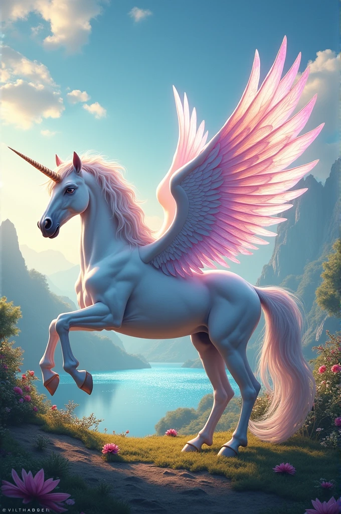 Make a Beautiful Unicorn Showing Its Beautiful Wings