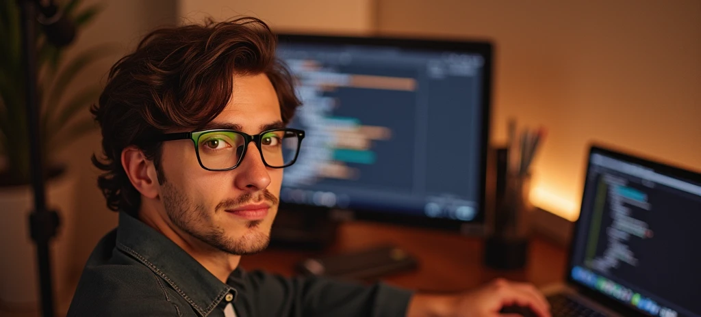 Dressed as a programmer for a LinkedIn profile photo