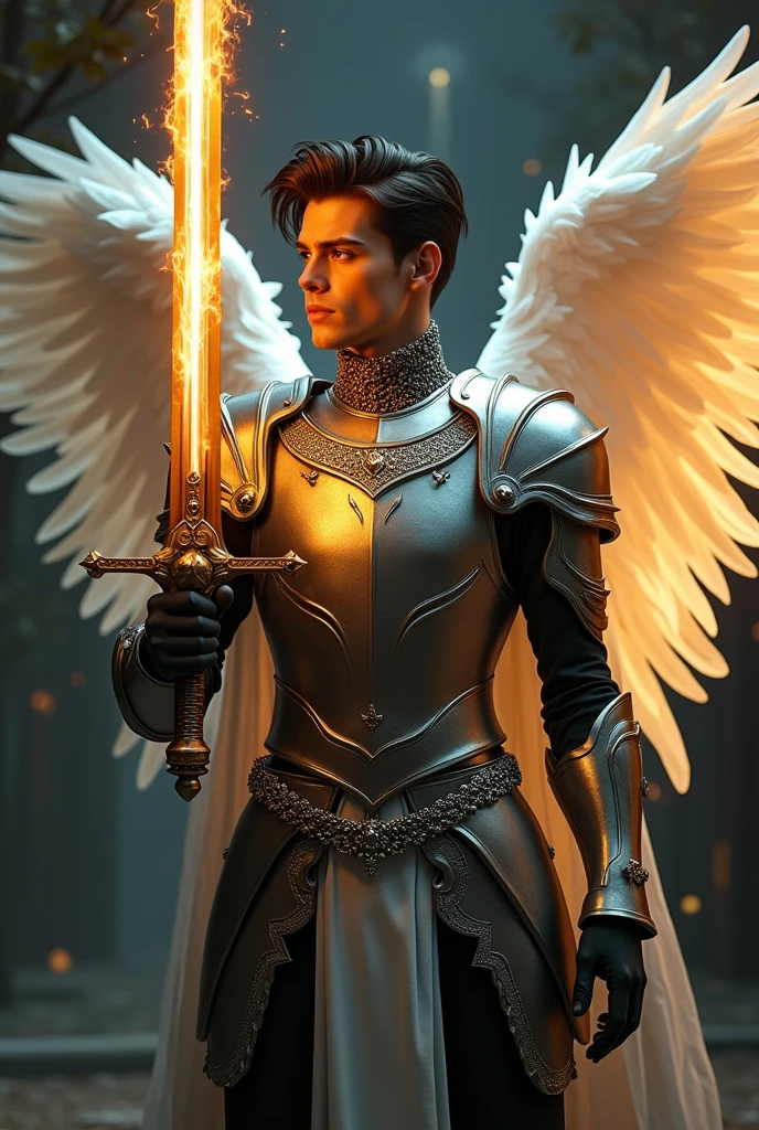 God's angels Michael with sword in realistic 3d