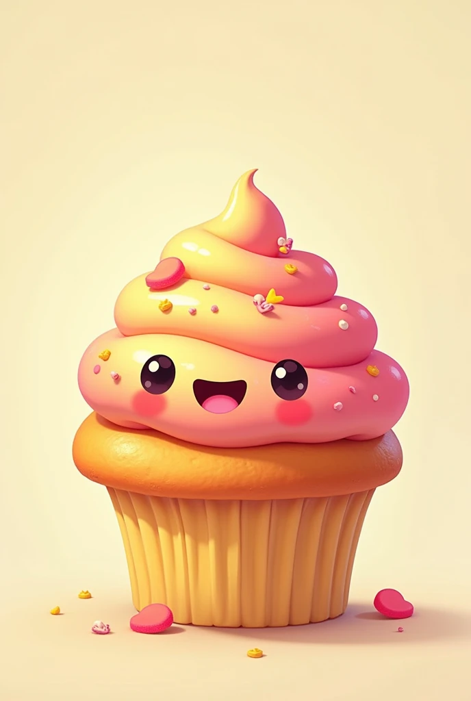 Um cupcake feliz