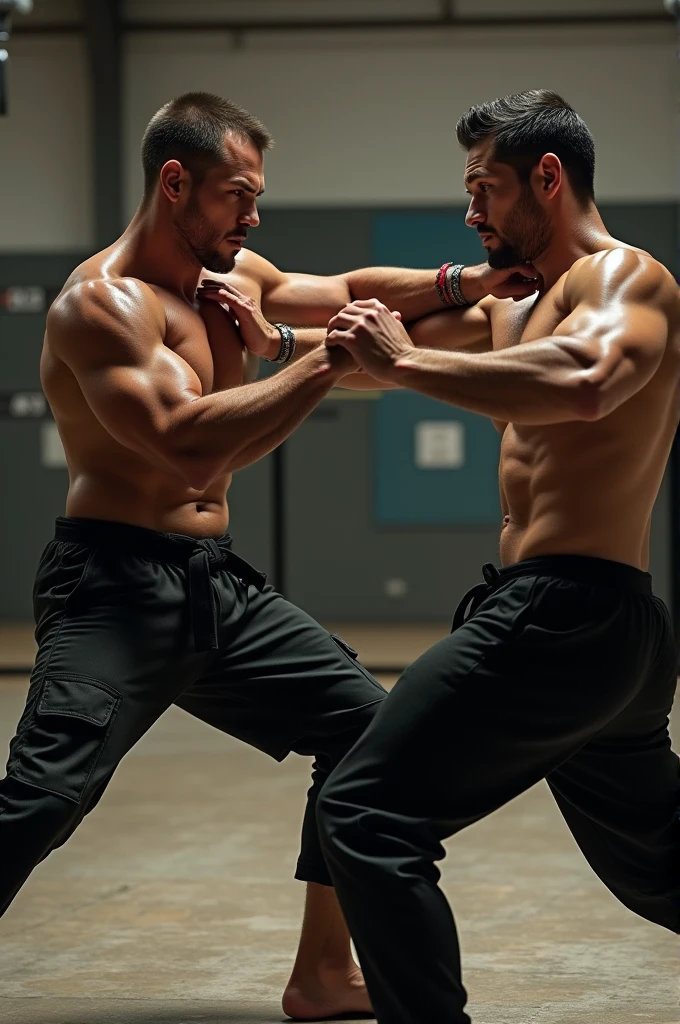 Two men doing Krav Maga techniques