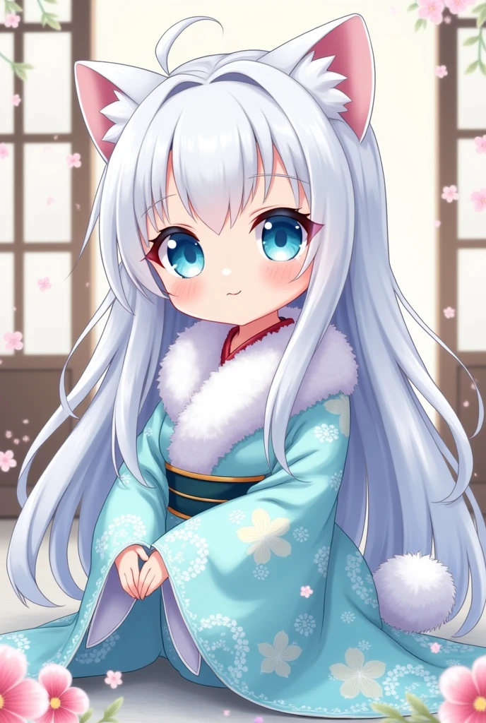 neko men big butt anime blue eyes white hair cute men kimono shota