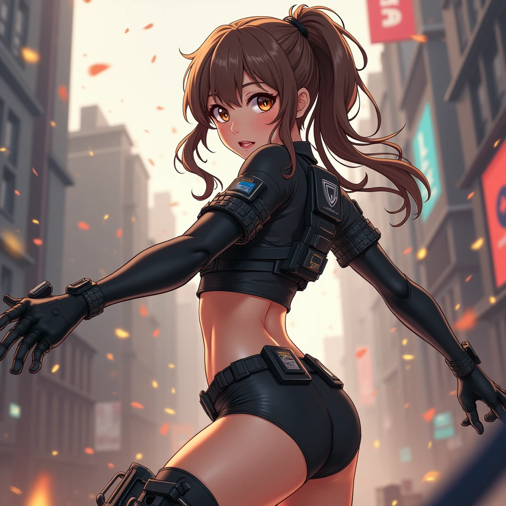 Hyper realistic super detailed sexy Yoruichi Shhouin, NSFW, Very detailed, expressions face sexy, seductive facial expressionace detail: 1.4): 0.4], 16K resolution, 4k resolution, dinamic lighting, High definition resolution, (sexy pose, Position attrayante), (hyper realistic: 1.4), (back light: 1.2), (sun light: 1), (pleine hauteur: 1.8),(contrasting background: 1.5), (Anatomy of the hyperrealistic arm), (Hyperrealistic anatomy of the legs), (peau propre), (lighting cinematic: 1.7), (intime), (Technologie NVIDIA RTX Ray Tracing), (Ventre plat parfait), (image couleur),Create a 4K resolution, ultra-realistic, and extremely detailed artwork featuring a Yoruichi Shhouin with a provocative style. (masterpiece, best quality:1.2), solo, 1girl, shihouin yoruichi, smile, looking at viewer, ponytail, leotard, thighhighs, white scarf, kneeling, 8k, ultra detailed, perfect hands