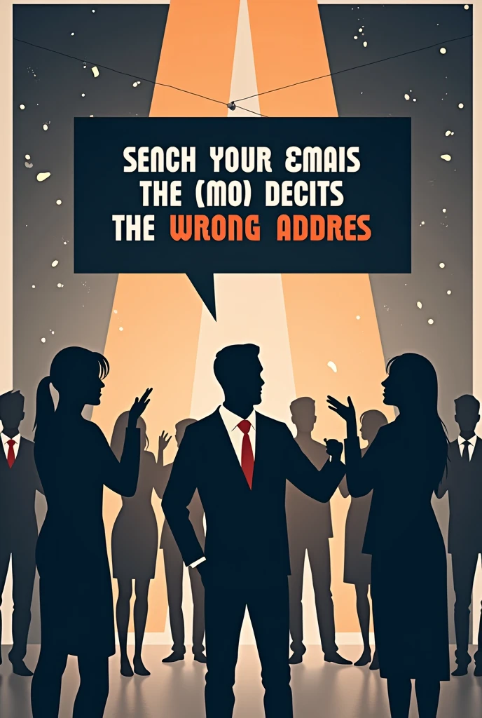 I need to create an alert image. Employees are sending emails to an incorrect email address, which could cause harm.