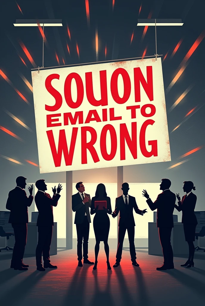 I need to create an alert image. Employees are sending emails to an incorrect email address, which could cause harm.