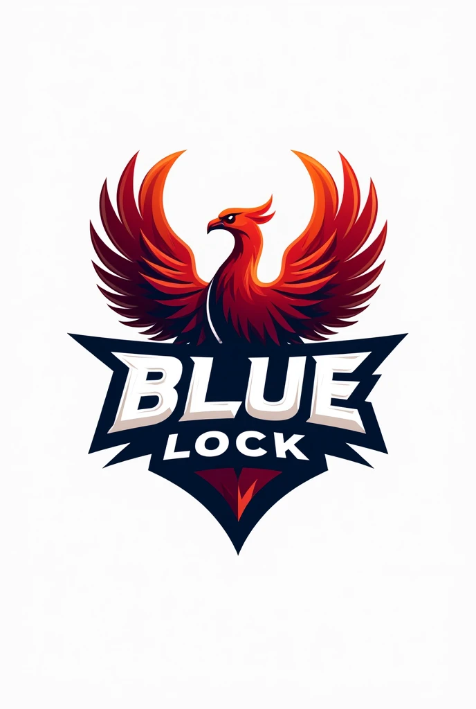 A logo of a football team with the name Blue Lock and a red phoenix