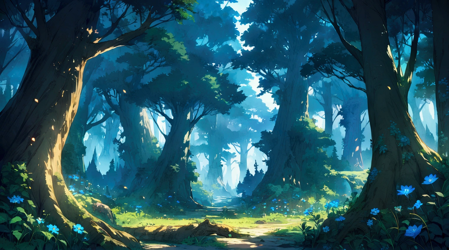 fantasy anime forest 