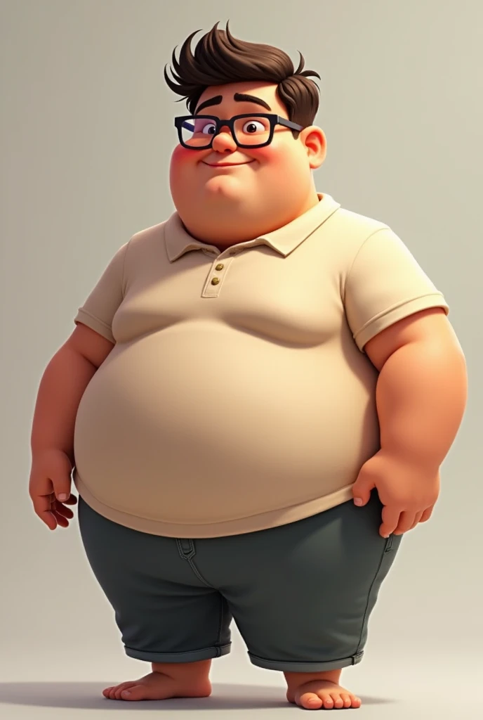 Young man with glasses, a little chubby, less chubby