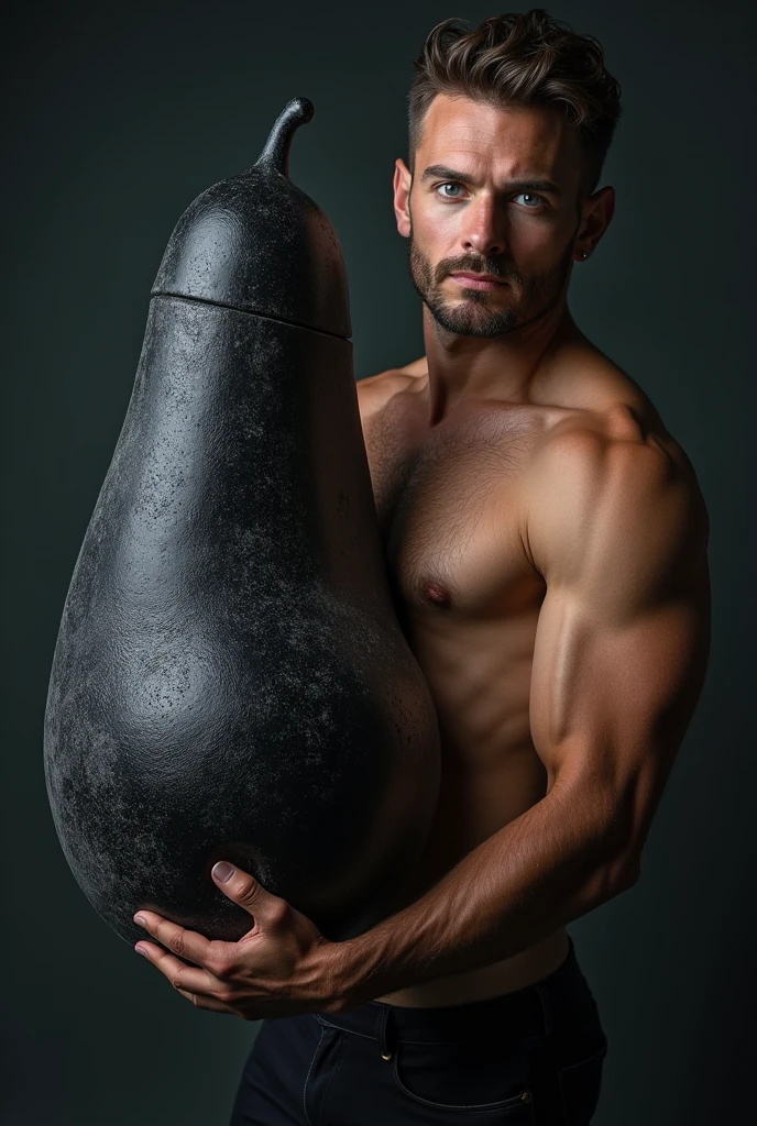 A big black penis with a blue-eyed man