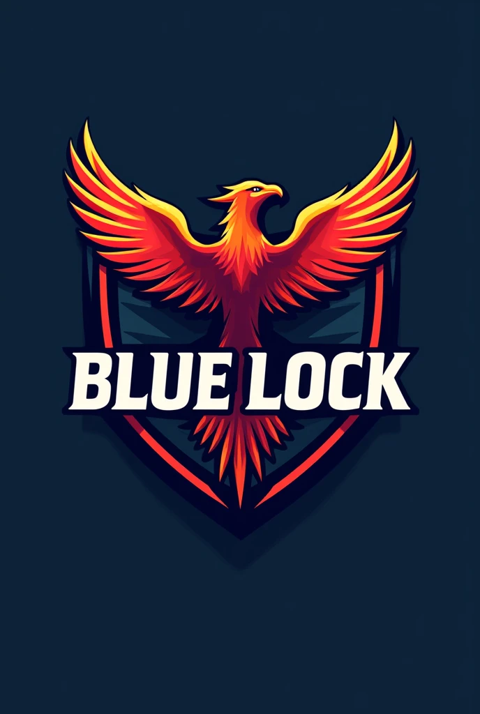 A logo of a football team with the name Blue Lock and a red phoenix