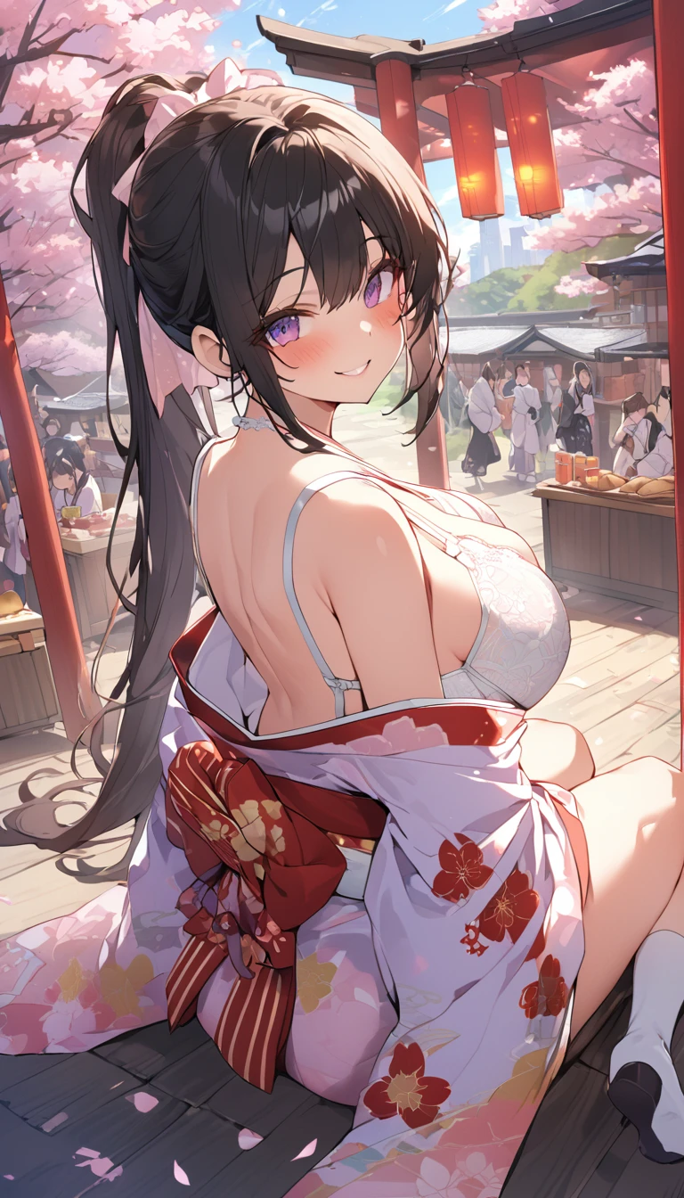 Super small breasts、erectile nipple、shrine maiden、Sheer fabric