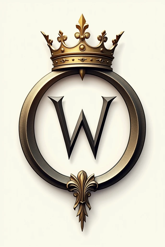 Simple omega symbol with a W in the middle and a crown on the side