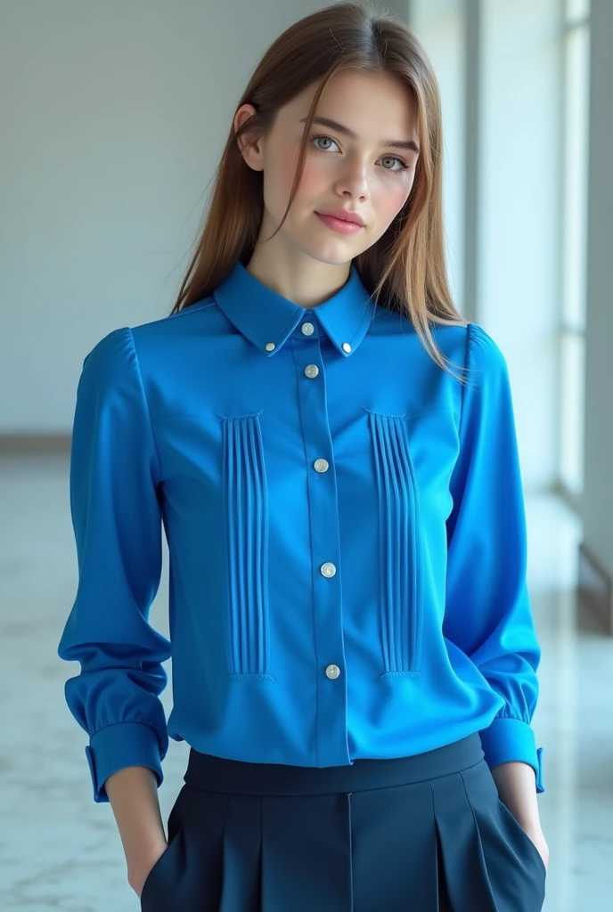 Blue school blouse