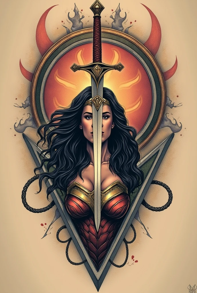 wonder woman in bikini attacked by tentacles