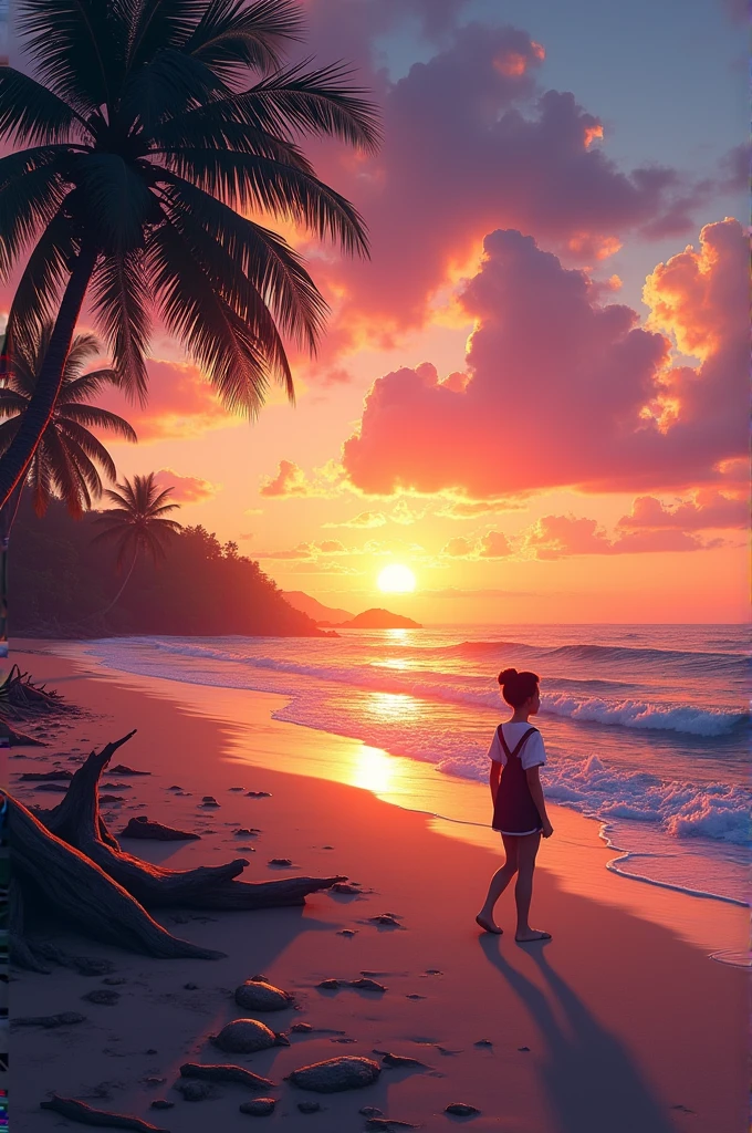 Sunset scene at the beach