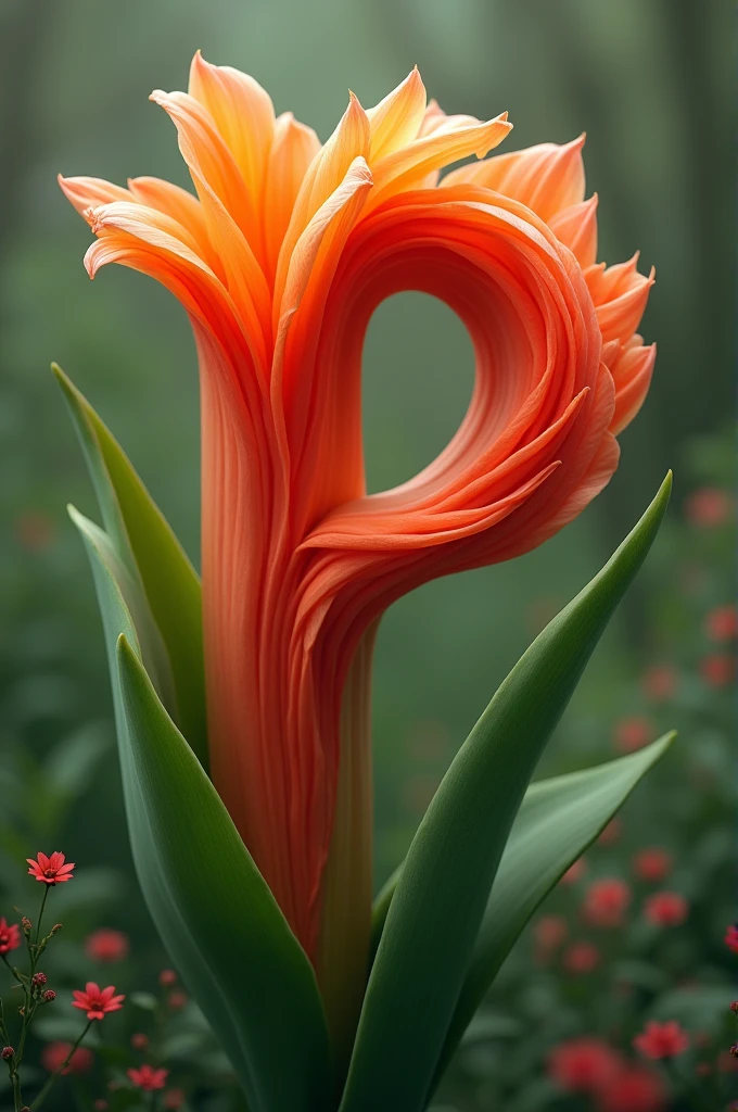 Tulip shaped like the letter P