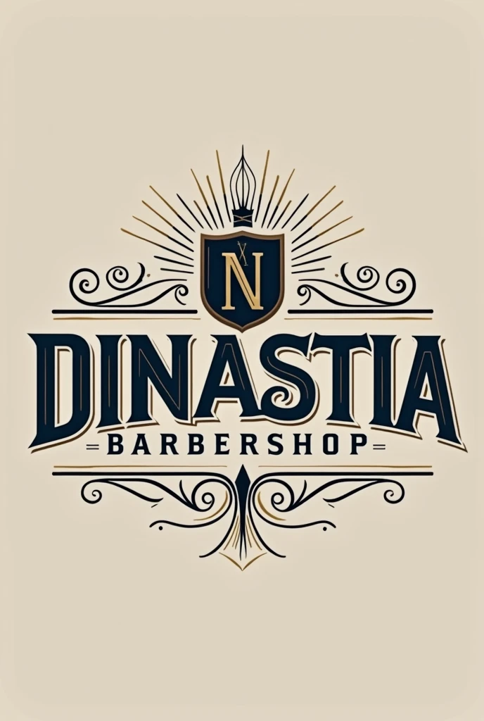 Create a barber shop logo with the name Nova Dinastia, that is in 4k