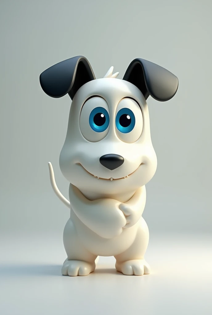Plastic Water tank pipe with rigged white cartoon blue eyed black ear