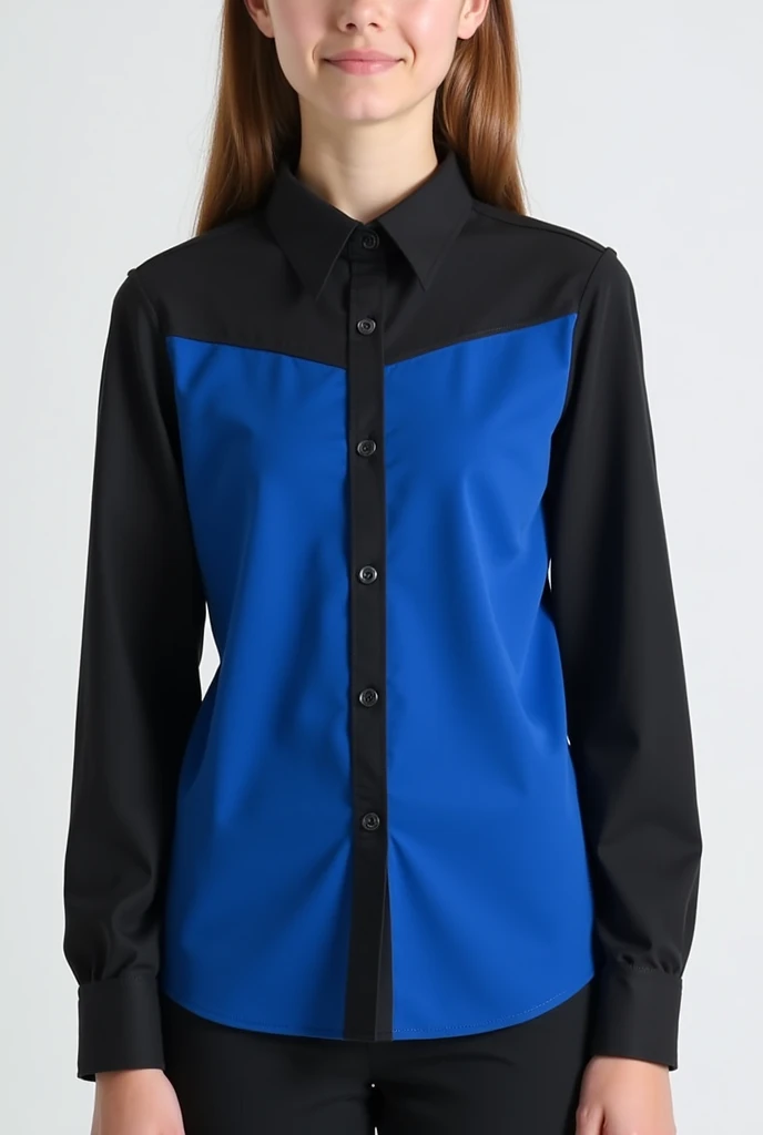 Blue and black school blouse