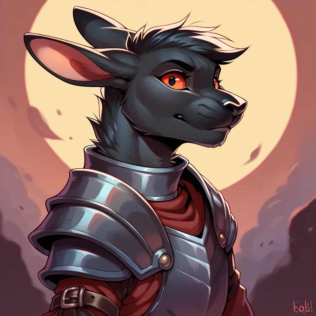 kalahari, score_9, score_8_up, score_7_up, score_6_up, Evil
Kangaroo with ebony black fur and kobi eyes in demonic armor