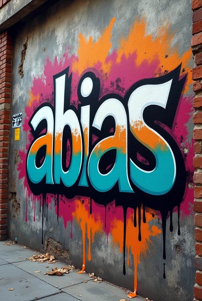 WALL GRAFFITIED WITH THE WORD "ABIAS"