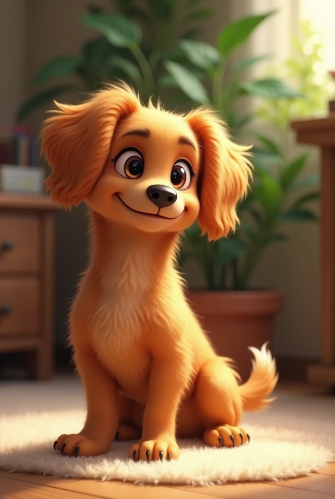 caramel mongrel dog mixed with a daschund