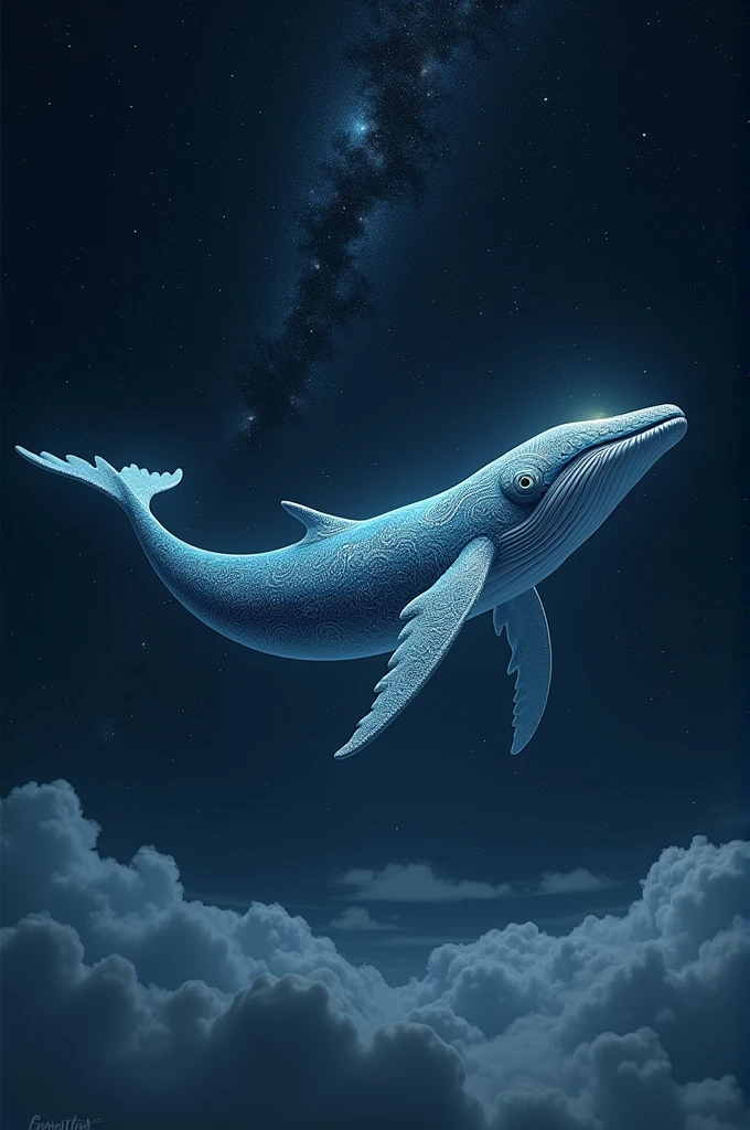 Starry skies and a floating whale
