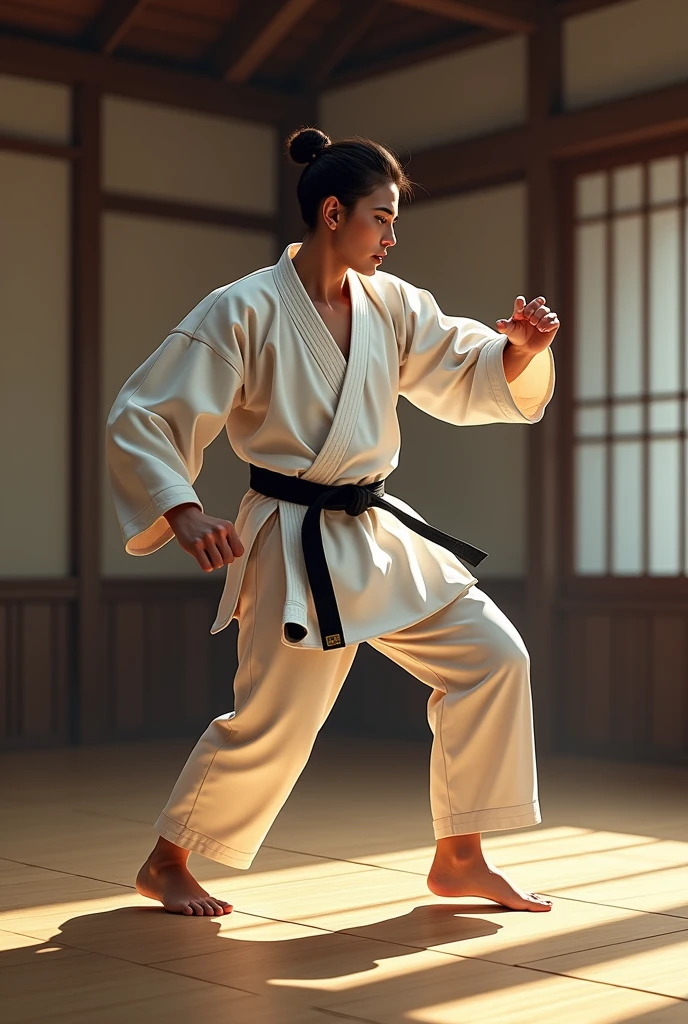 karateka doing ashi barai 