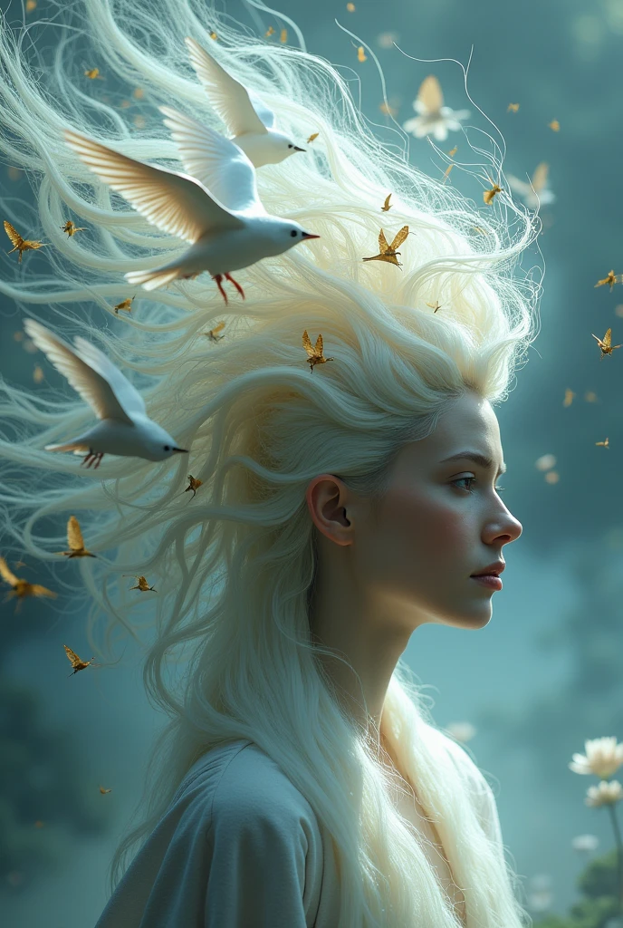 A headdress made with wind with birds