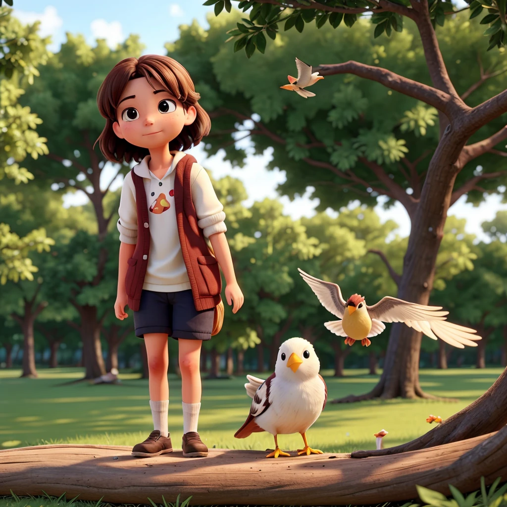  , finding an injured bird that fell from a tree 