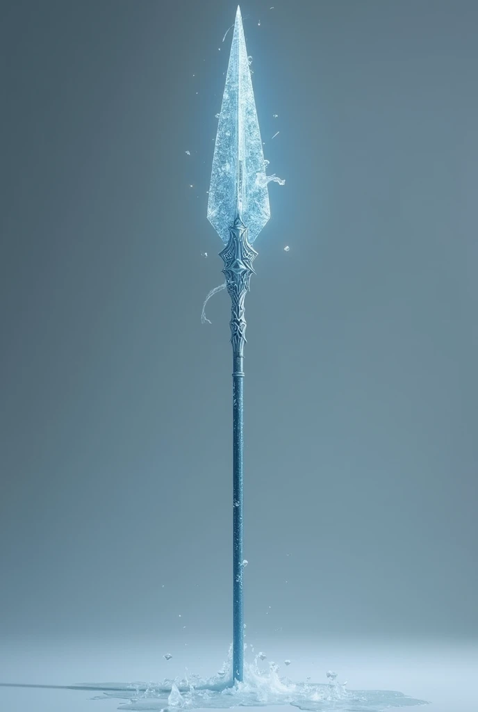 spear with staff head, cryo elements, not overly detailed.