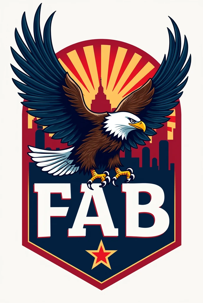 Generate a logo for the 2028 promo with an eagle with letters saying FAB
