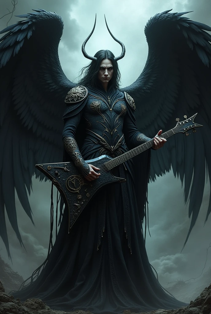 Black Angel of Death with Mirrored Guitar