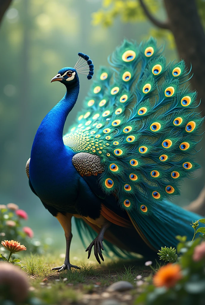 Dancing peacock