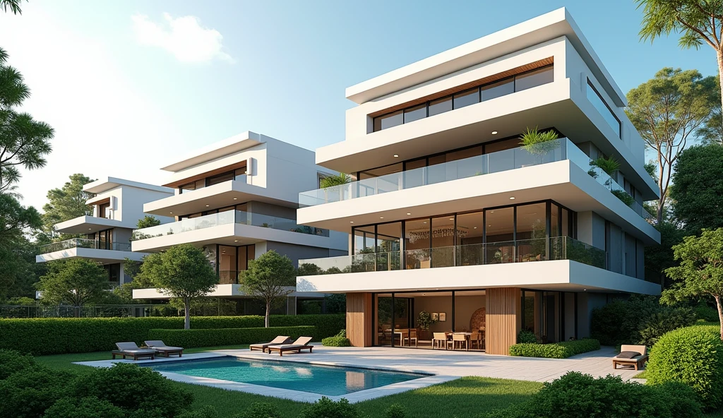 Four-level houses have garden morden