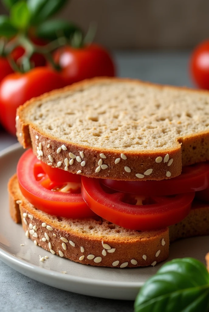 I want two slices of whole wheat bread with tomato inside