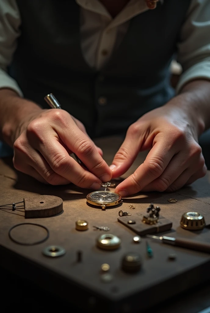 Hands Repairing and Maintaining Jewelry 