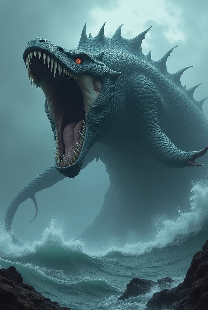 Imposing image of the leviathan described in ancient cultures