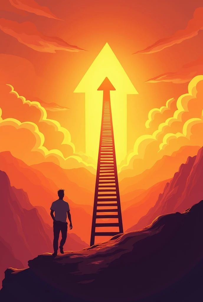 Create a profile picture that represents motivation and progress. Consider using a sunrise, an upward arrow, or a ladder. The image should convey positive energy and a sense of progress towards success., with vibrant colors that inspire enthusiasm and determination.
