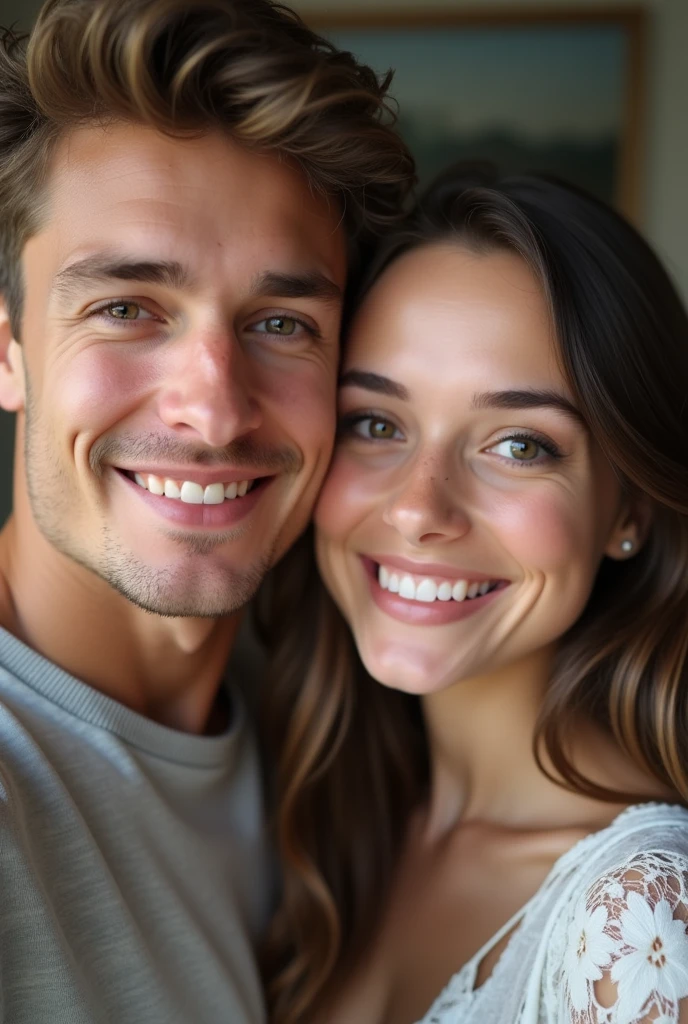 20 years old handsome man selfie with his beautiful girlfriend 