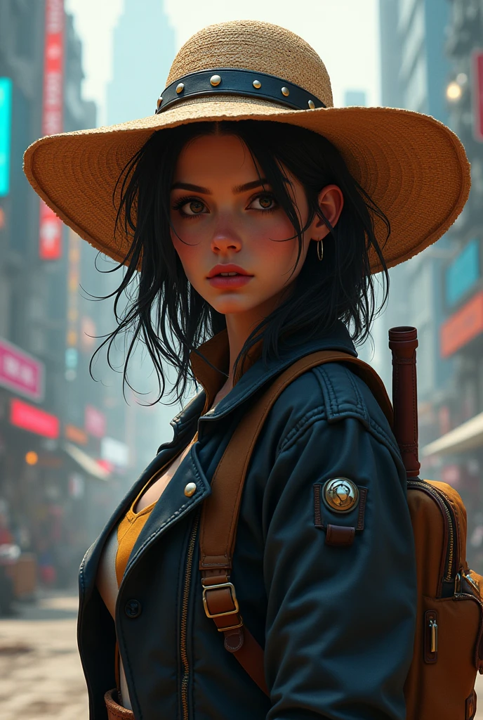 valorant agent iselin deadlock with a straw hat on