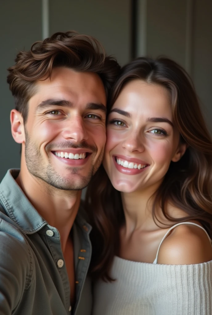 20 years old handsome man selfie with his beautiful girlfriend