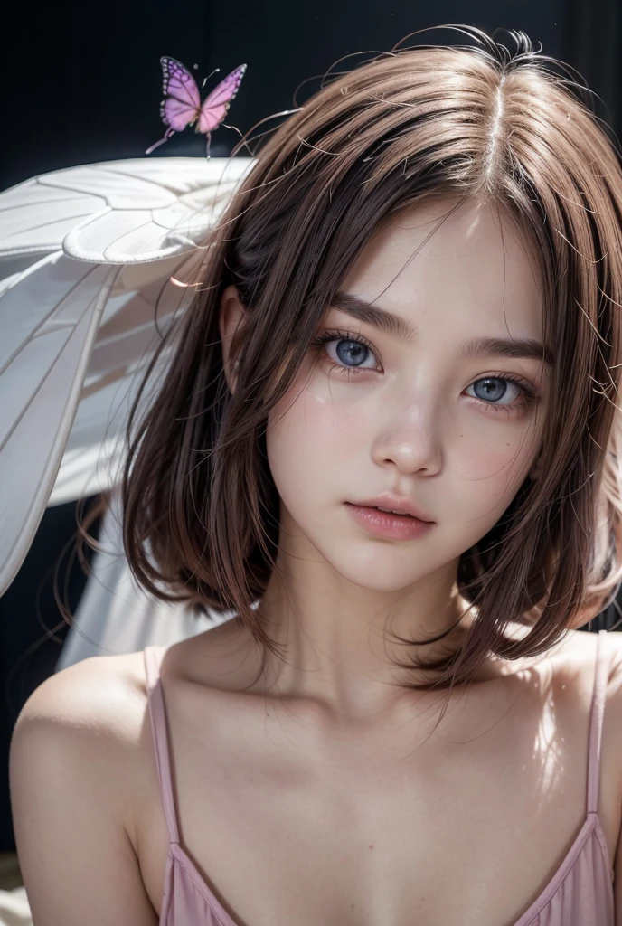 a close up of a person with a halo on their head, digital art on pixiv, anime art wallpaper 4k, anime art wallpaper 4 k, anime art wallpaper 8 k, by Yuumei, ross tran style, 4 k manga wallpaper, beautiful anime artwork, inspired by Ross Tran, ross tran!!!, digital anime art, iridescent wings