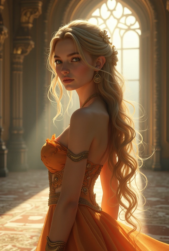a beautiful zelda character, 1girl, detailed face, detailed eyes, detailed lips, long eyelashes, elegant princess dress, flowing hair, detailed intricate fantasy background, detailed castle architecture, sunlight streaming through windows, dramatic lighting, photorealistic, 8k, hyper detailed, masterpiece