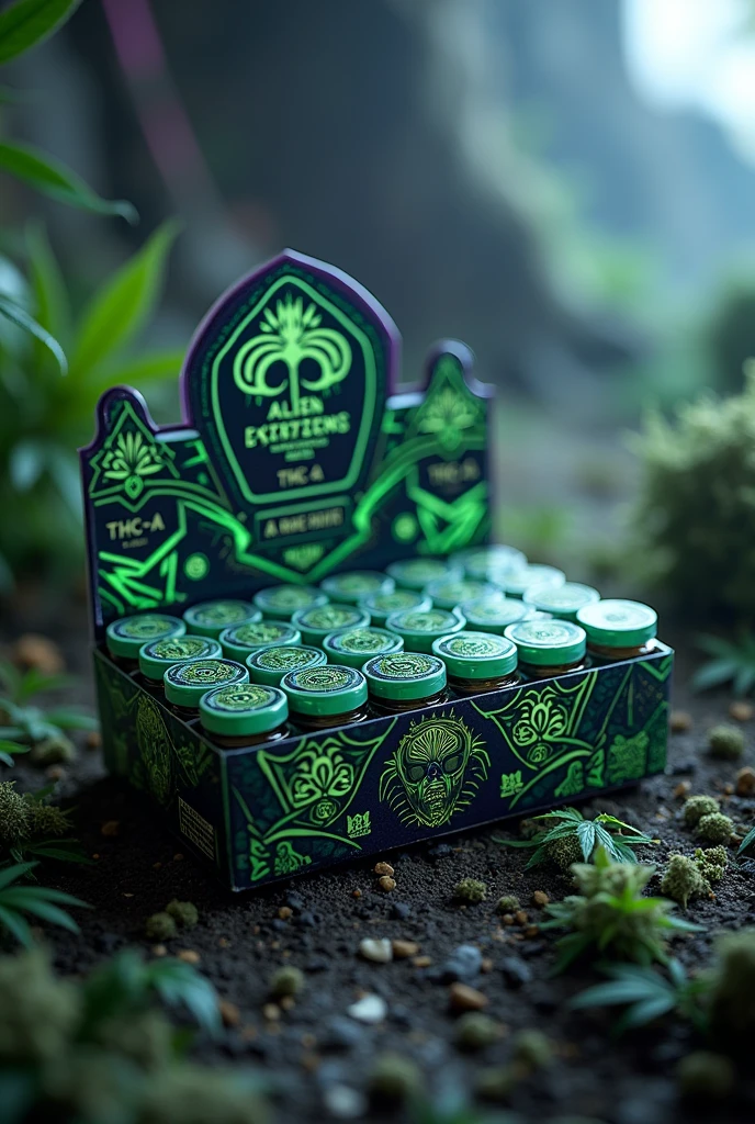 Alien Exotics THC-A pre rolls box of 25 count jars